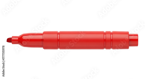 Isolated Vivid Red Marker, Sharpie, Felt Tip Pen, Fine Tip Marker, Writing Tool, Stationery