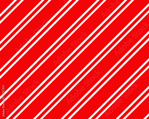 Red and White Diagonal Stripes Vector Pattern. Merry Christmas abstract background vector . Gift wrap paper design for holidays season. Diagonal Lines Background