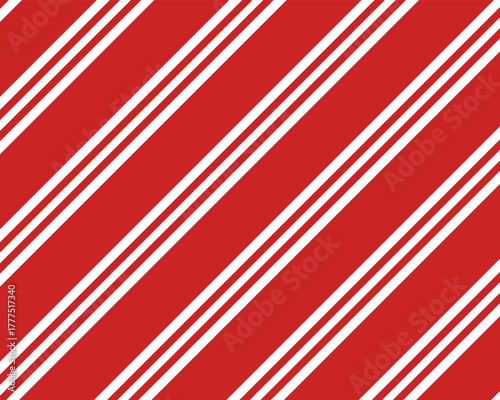 Red and White Diagonal Stripes Vector Pattern. Merry Christmas abstract background vector . Gift wrap paper design for holidays season. Diagonal Lines Background