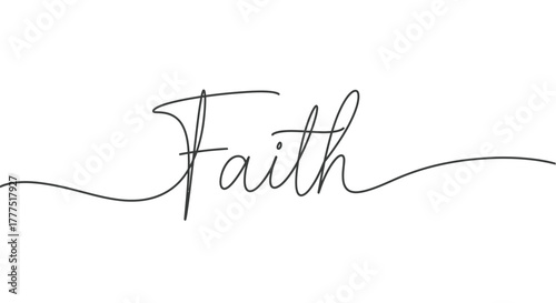 The word 'Faith' written in a simple, elegant cursive font on a white background.