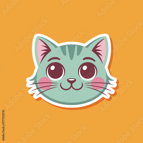This adorable cat face features bright eyes and soft features, capturing the essence of playfulness and warmth that pet lovers cherish in a charming design.