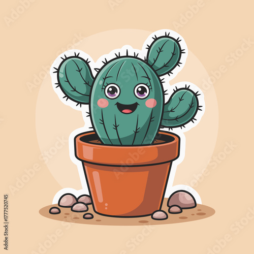 This adorable cactus features a cheerful expression, oversized eyes, and is presented in a simple pot, embodying a sense of joy and warmth to brighten any space.