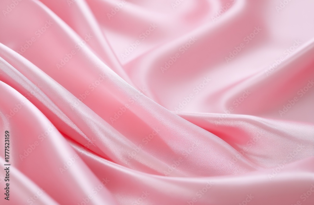 Fototapeta premium Close-up of Soft Pink Satin Fabric with Smooth Elegant Texture and Gentle Folds