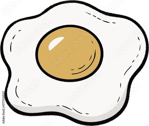Sunny side up fried egg with golden yolk