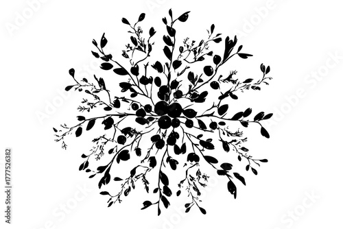 Elegant Black White Floral Arrangement | Clean, isolated vector art for creative projects.