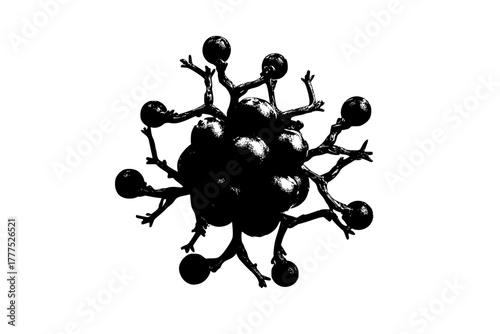 Black White Abstract Art: Symphony Organic Forms | Clean, isolated vector art for creative projects.