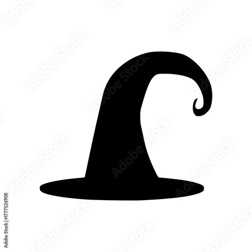 black witch hat silhouette vector
