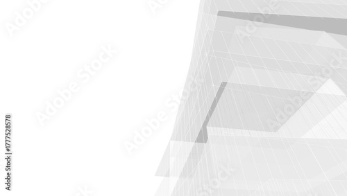 Modern Skyscraper Wireframe. Futuristic Urban Architecture in Abstract Perspective