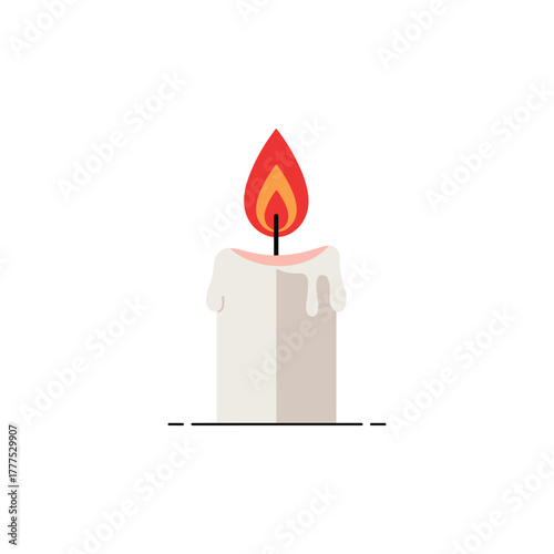 Candle flame casting a warm glow