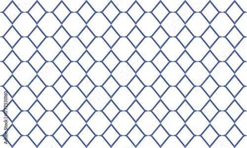 Blue and white plaid fabric texture, diamond repeat pattern, replete image, design for fabric printing, rhombus grid net