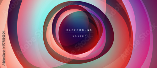Abstract concentric circles, vibrant colors blend. Text reads background design within central ring. Modern, dynamic visual composition.