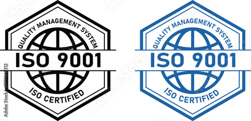 Iso 9001 certification quality management system standard vector logo
