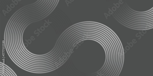 Abstract Monochrome Swirl Background with Copy Space, Vector Illustration.