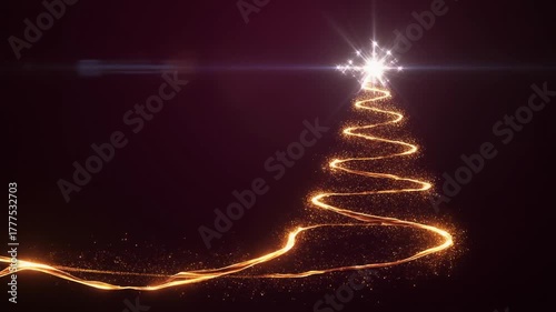 Magical Golden Sparkle Christmas Tree Light Trail