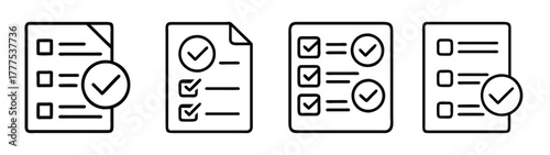Checklist task management to do list vector icon symbol for project plan and completed tasks list 