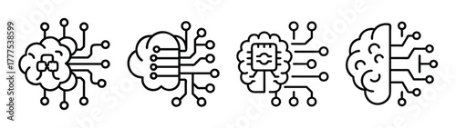 Ai brain technology concept with circuit board vector illustration for digital design and iot