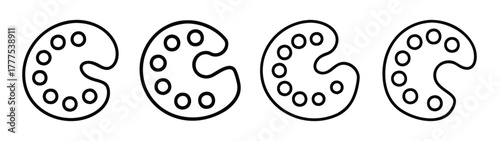 Artistic paint palette vector illustration for painting and drawing projects and designs isolated on white