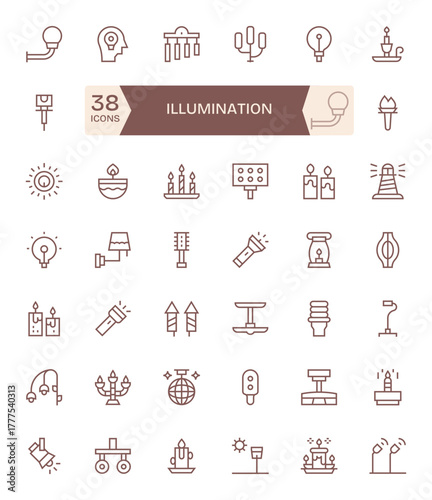 Illumination Vector Icon Repository containing 42 Regular Line 256x256 Detail Enhanced graphics