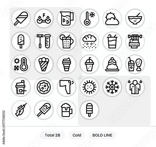 Cold featuring 28 256x256 Vector Icons in Bold Line Design