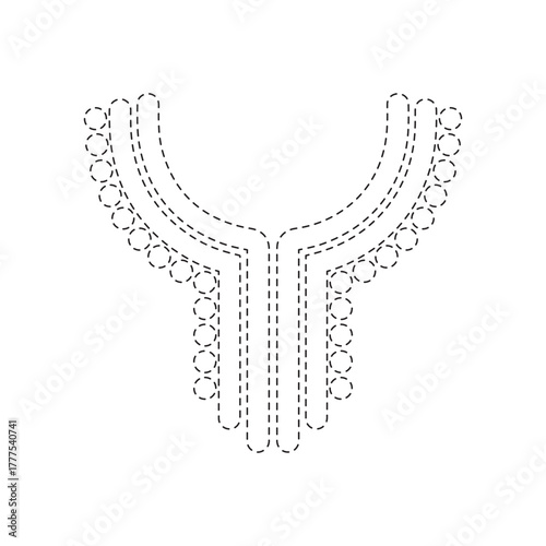 Black and White Ornate Neckline Yoke Design for Tunic or Dress