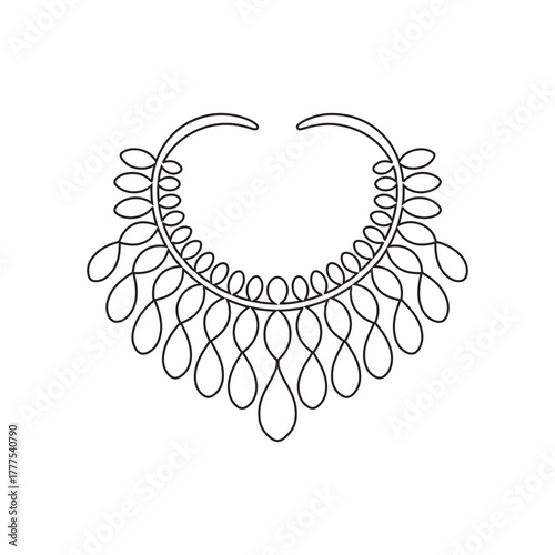 Black and White Ornate Neckline Yoke Design for Tunic or Dress