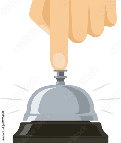 hand holding a hotel bell