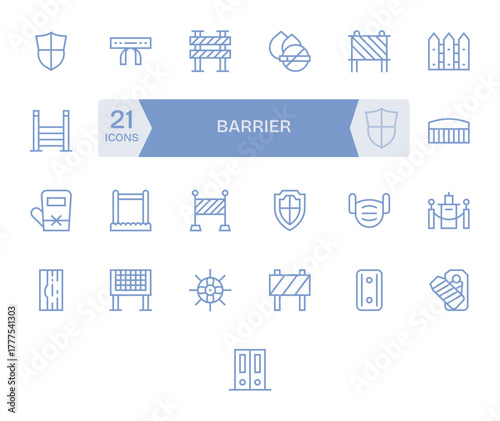 Regular Line Detail Enhanced Vector Icons from Barrier Set with 25 Retina Ready Icons