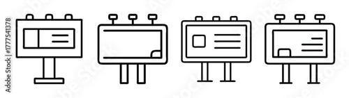 Billboard advertising signage vector set outdoor advertisement poster display roadside banner design