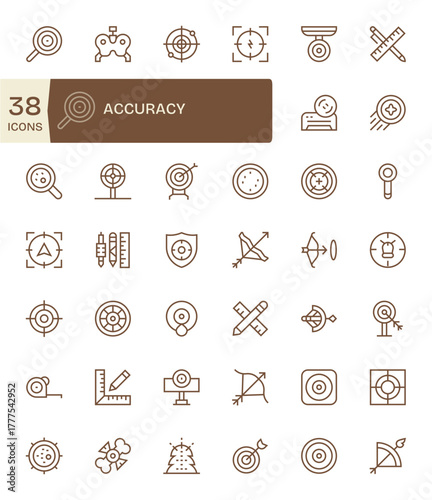 Accuracy Essential Vector Set including 42 PIXEL Perfect Regular Line Retina Ready Icons