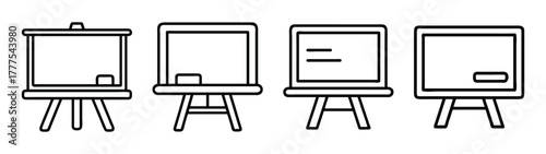 Presentation whiteboard easel vector illustration for business meeting training and education use