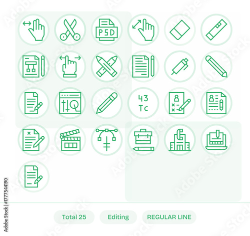 25 Editing PIXEL Perfect Vector Icons in Retina Ready Regular Line Aesthetic