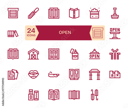 Open Vector Icon Collection featuring 24 Display Perfect Retina Ready Bold Line Designs