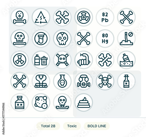 Toxic Ultimate Vector Package with 28 High Resolution Bold Line Detail Enhanced Icons