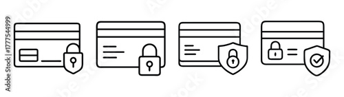 Credit card security and protection vector illustration for secure online banking and payments systems