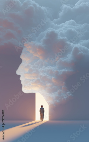 Head Silhouette Doorway Man Cloud Sky Opportunity