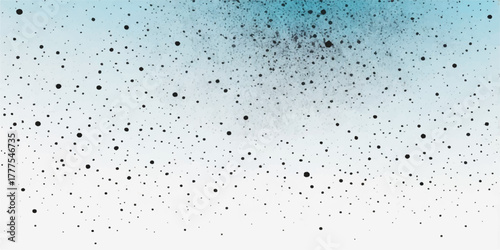 Blue abstract pattern of water droplets and raindrops on wet glass window surface