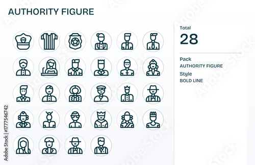 28 Bold Line Detail Enhanced Vector Icons tailored for Authority Figure Retina Ready interface