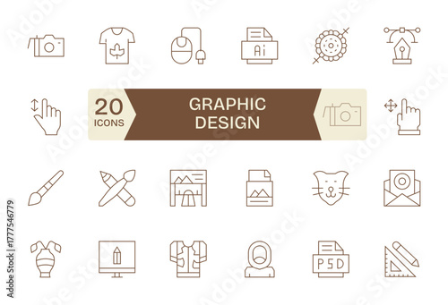 24 Thin Line Pixel Optimized Retina Ready Vector Icons from Graphic Design Suite