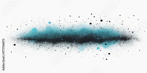 Abstract grunge texture with blue water drops and clear rain splashes on a wet glass window