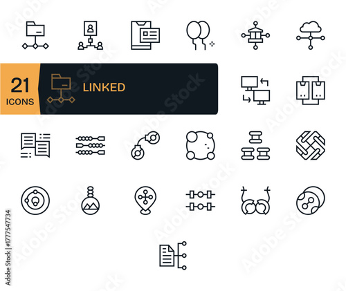 25 Regular Line Vector Icons designed for Linked in High Resolution Editable format