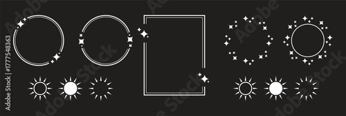 Stars line art icon. Sparkle star icons. Shine icons