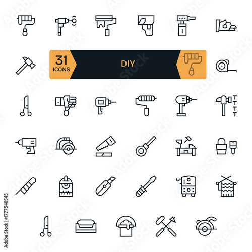 Diy including 35 High Resolution Regular Line Vector Illustrations
