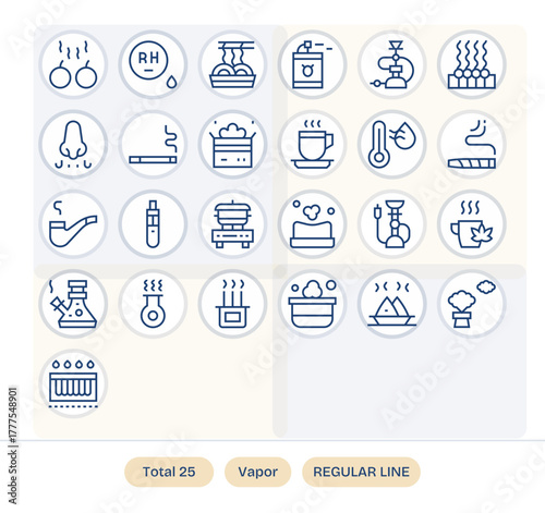 25 128x128 Regular Line Grid Fitted Vector Icons for Vapor Projects
