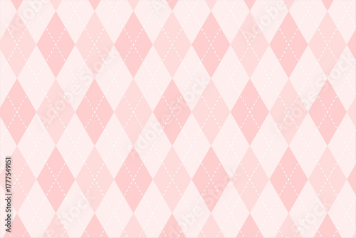 赤色アーガイルチェック背景パターン	
