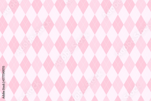 ピンク色アーガイルチェック背景パターン	
