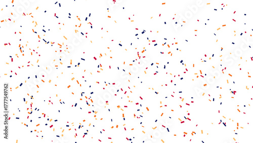 Festive Celebration Background of Falling Confetti in Red, Blue, and Orange Colors