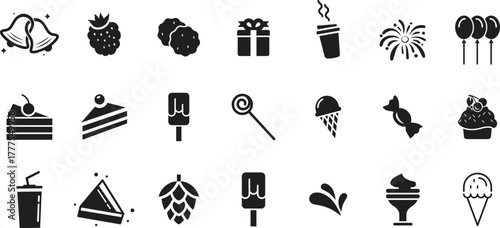 Candies, lollipops and gummies isolated on transparent background. Colorful sweets elements. Hand-drawn clip arts.