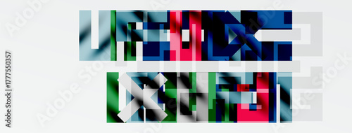 Abstract geometric shapes, vibrant colors, layered composition. Minimalist design, modern aesthetic, digital art creation.