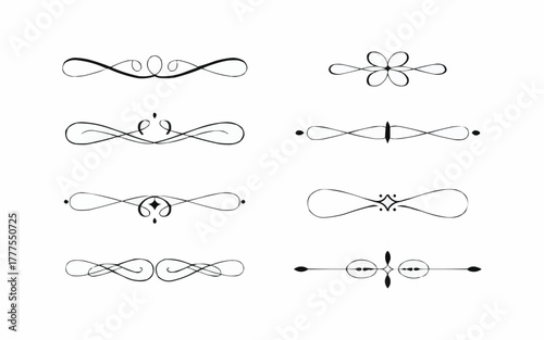 Elegant decorative flourishes and dividers enhance classic design projects with timeless sophistication and artistic flair