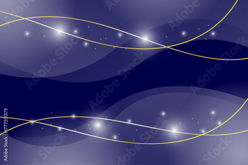 青と金色ラインの華やかな背景素材	
